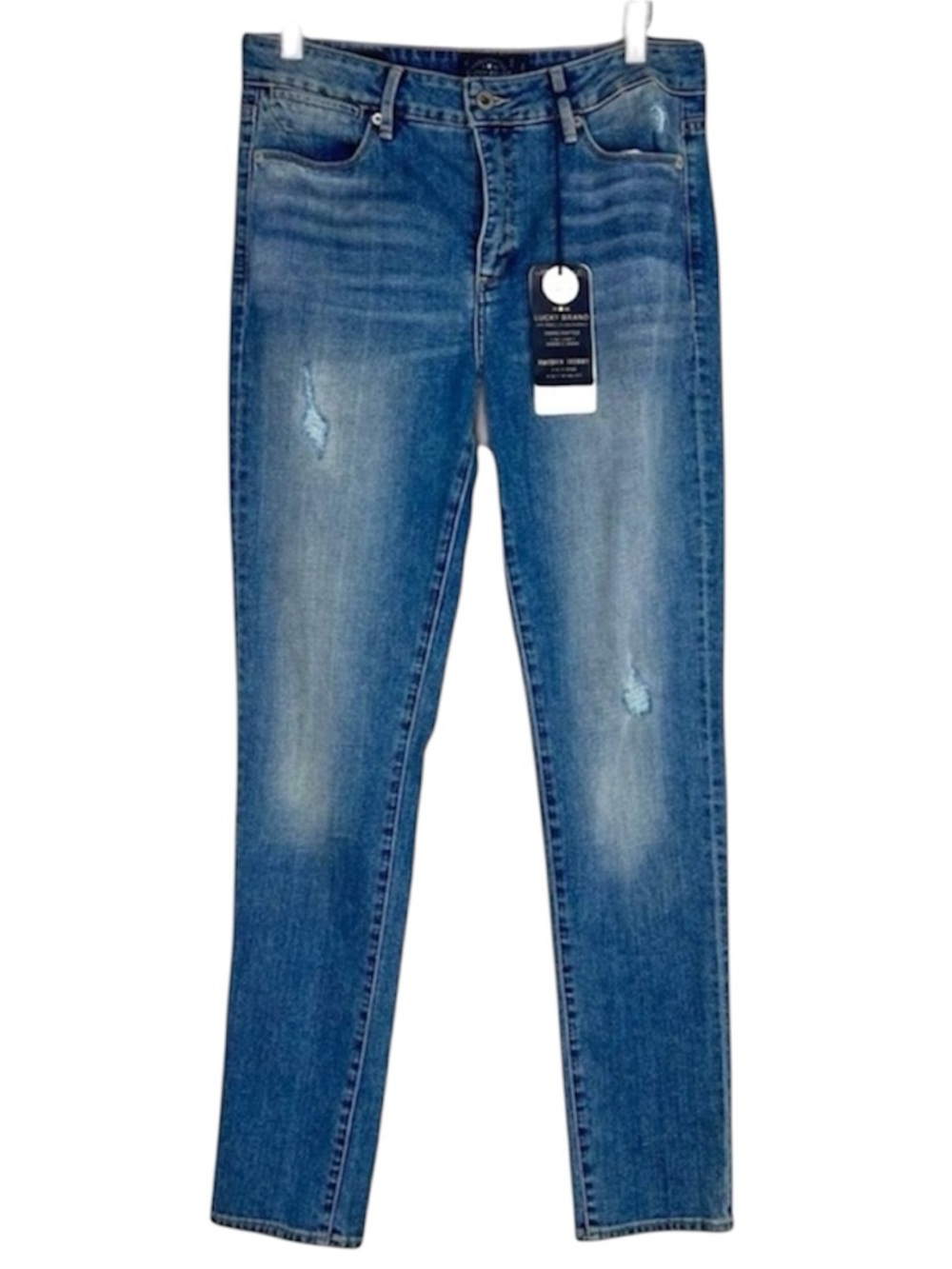 NWT Lucky Brand Hayden Skinny Jeans Mid Rise Stretch Distressed Size 10